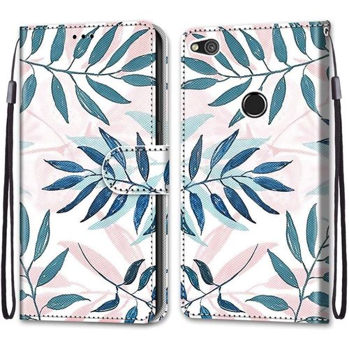 Coque Pour Huawei P8 Lite 2017 Portefeuille Etui À Rabat En Pu Cuir Motif,Poche Porte-Cartes,Multi-Usage Peint Housse Cuir Case Magnétique Aiguilles Vertes Protection Pour Huawei P8 Lite 2017