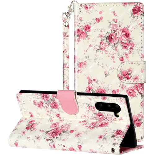 Coque Pour Samsung Galaxy Note10 Portefeuille Etui À Rabat En Cuir Motif,Poche Porte-Cartes,Multi-Usage Peint Housse Cuir Case Magnétique Motif De Fleurs Litetection Pour Samsung Note10