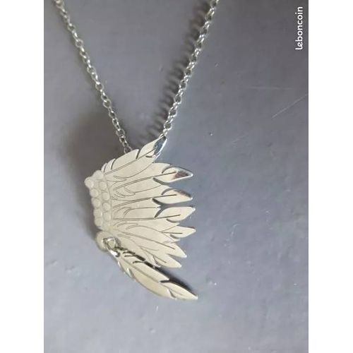 Collier Chaine Et Pendentif Coiffe D'indien