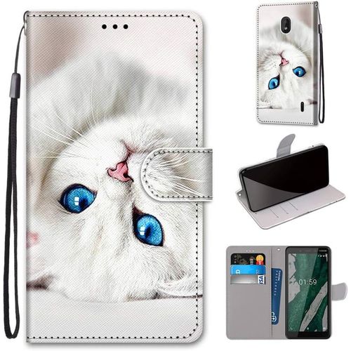 Cuir Pu Folio Etui Pour Nokia 1 Plus 5.45"" Coque Pochette Flip Housse Etui A Rabat Protection Résistant Aux Chocs Couverture Motif Chat Inversé Avec Porte Carte Back Cover Nokia 1 Plus 5.45