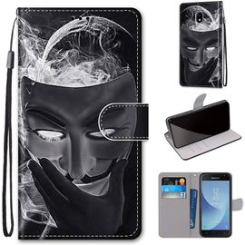 Pochette Coque Pour Galaxy J3 2017 Étui En Cuir Flip Lirves Pu Avec Tpu Silicone Antichoc Housse Support Portable Wallet Coque Élégant Protection Étui Pour Samsung Galaxy J3 2017 J330,Noir