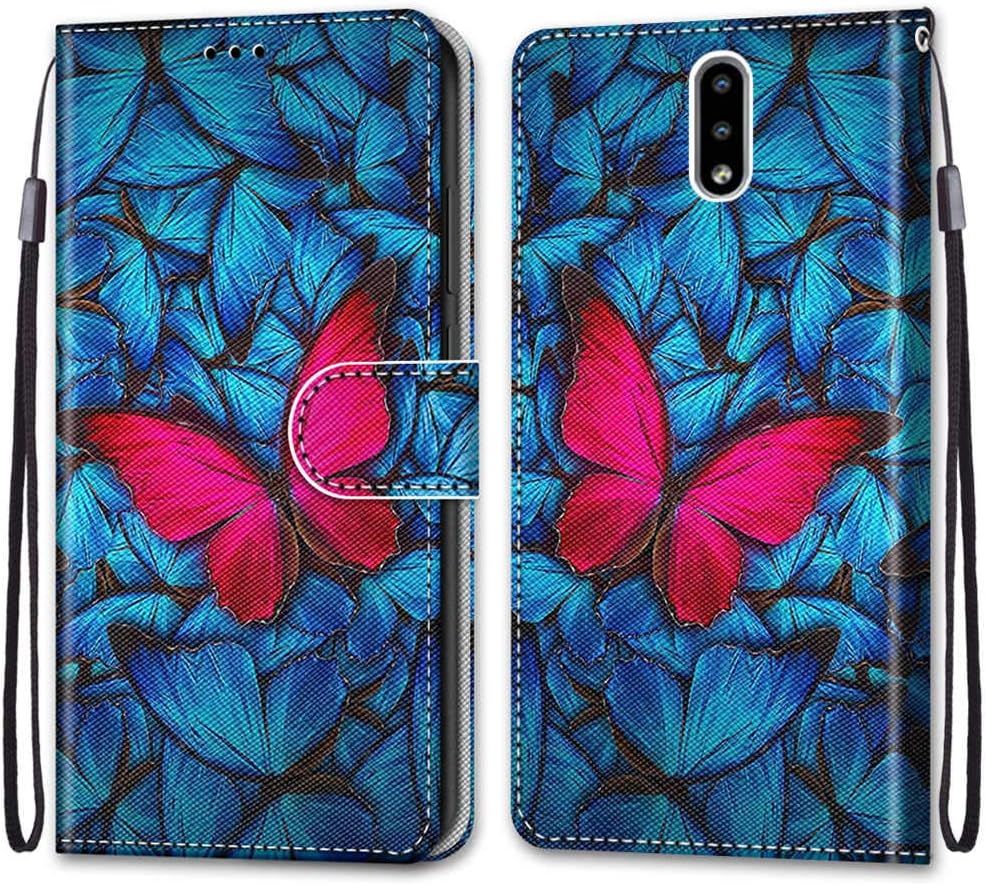 Pochette Coque Pour Nokia 2.3 Étui En Cuir Flip Lirves Pu Avec Tpu Silicone Antichoc Housse Support Portable Wallet Coque Élégant Protection Étui Pour Nokia 2.3 6.2"",Papillon Rouge