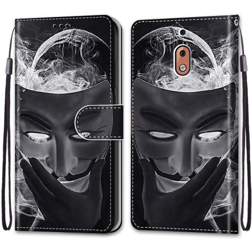 Pochette Coque Pour Nokia 2.1 Étui En Cuir Flip Lirves Pu Avec Tpu Silicone Antichoc Housse Support Portable Wallet Coque Élégant Protection Étui Pour Nokia 2.1 5.5"",Noir