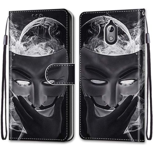 Pochette Coque Pour Nokia 3.1 Étui En Cuir Flip Lirves Pu Avec Tpu Silicone Antichoc Housse Support Portable Wallet Coque Élégant Protection Étui Pour Nokia 3.1 Nokia 3 2018,Noir