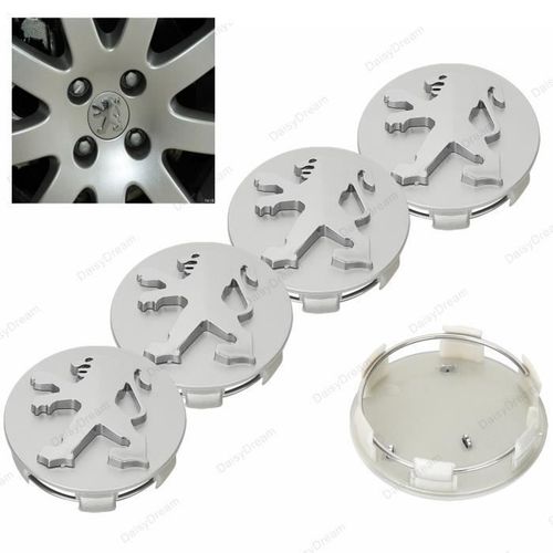 Lot De 4 Centre De Roue Cache Moyeu Pour Peugeot 60mm