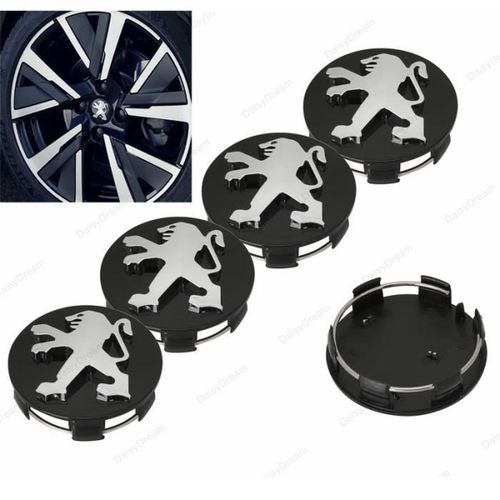 Lot De 4 Centre De Roue Cache Moyeu Pour Peugeot 60mm