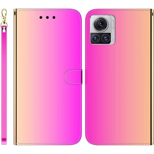 Funda Para Motorola Moto X30 Pro Premium Pu Cuero Billetera Case Imitación Espejo Desgin Con Ranuras Para Tarjetas Soporte Plegable Cierre Magnetico Flip Carcasa Para Motorola Moto Edge 30 Ultra,Rojo