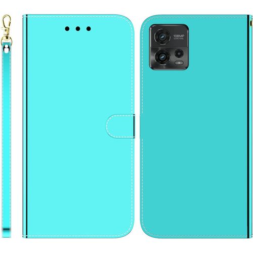 Funda Para Motorola Moto G72 Imitación Espejo Pu Cuero Case Cierre Magnetico Flip Billetera Carcasa Con Ranuras Para Tarjetas Y Soporte Plegable Cover Funda Para Motorola Moto G72,Verde