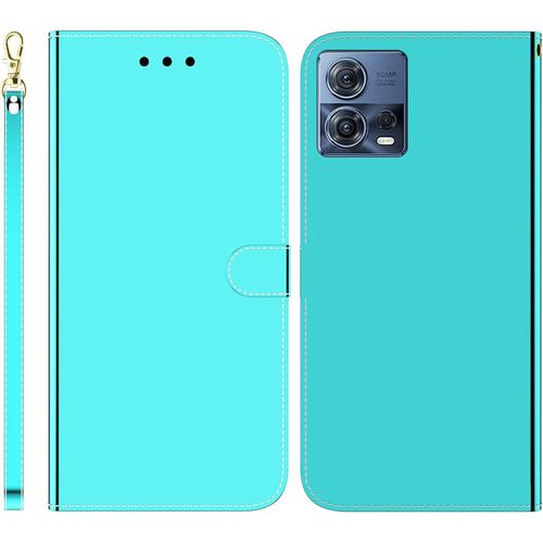 Funda Para Motorola Moto S30 Pro Imitación Espejo Pu Cuero Case Cierre Magnetico Flip Billetera Carcasa Con Ranuras Para Tarjetas Soporte Plegable Cover Funda Para Motorola Moto Edge 30 Fusion,Verde