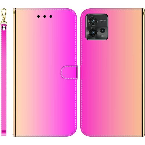 Funda Para Motorola Moto G72 Premium Pu Cuero Billetera Case Imitación Espejo Desgin Con Ranuras Para Tarjetas Soporte Plegable Cierre Magnetico Flip Carcasa Para Motorola Moto G72,Rojo
