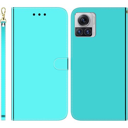 Funda Para Motorola Moto X30 Pro Imitación Espejo Pu Cuero Case Cierre Magnetico Flip Billetera Carcasa Con Ranuras Para Tarjetas Y Soporte Plegable Cover Funda Para Motorola Moto Edge 30 Ultra,Verde
