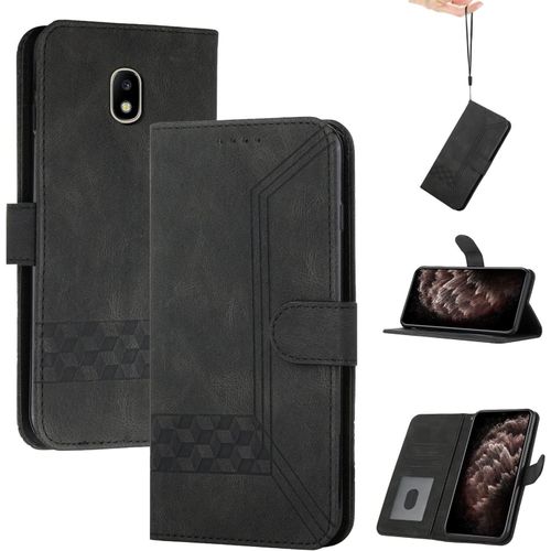 Coque Pour Samsung Galaxy J7 2017 / J730, Etui Coque Pour Samsung J7 2017 / J730, Etui Protection Housse En Cuir Pu,Pochette Fermeture Magnétique,Flip Case Etui En Cuir Antichoc Coque Noir
