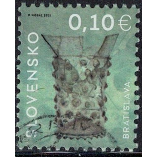 Slovaquie 2021 Oblitéré Used Gobelet En Verre Du 13ème Siècle Bratislava Y&t Sk 814 Su