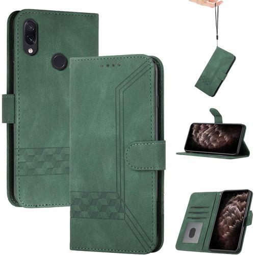 Coque Pour Xiaomi Redmi Note 7 Pro/Note 7/Note 7s, Etui Protection Housse En Cuir Pu, Cuir Etui Housse Pu Portefeuille Magnétique Porte Cartes Stand Fonction Protection Rabat Case Vert