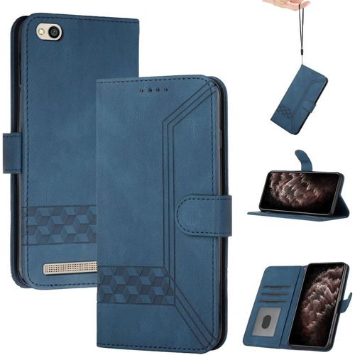 Coque Pour Xiaomi Redmi 5a, Etui Coque Pour Xiaomi Redmi 5a, Cuir Etui Housse Premium Pu Portefeuille Magnétique Porte Cartes Stand Fonction Protection Rabat Case Bleu
