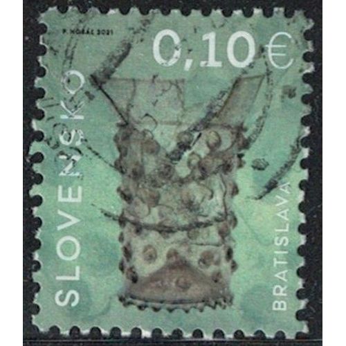 Slovaquie 2021 Oblitéré Used Gobelet En Verre Du 13ème Siècle Bratislava Y&t Sk 814 Su