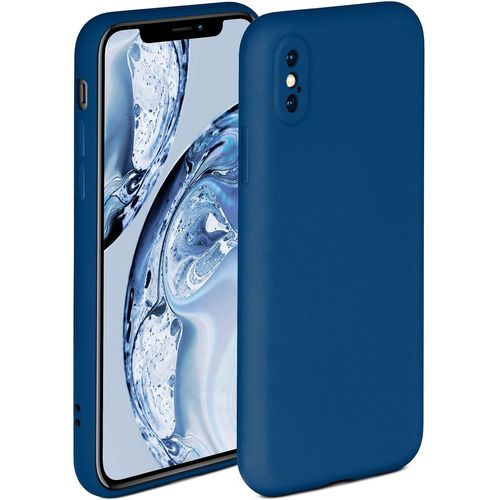 Coque Souple Pour Apple Iphone Xs Max, Coque En Silicone, Bord Surélevé Pour La Protection D'écran, Double Couche, Coque Souple Pour Téléphone - Bleu Mat