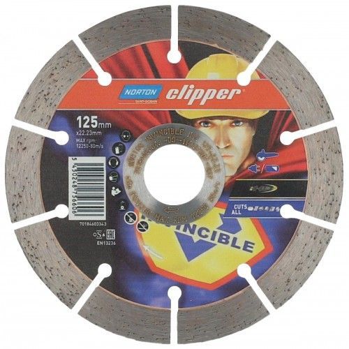 Disque à tronçonner diamant Invincible - Ø 125 x 22,23 mm NORTON