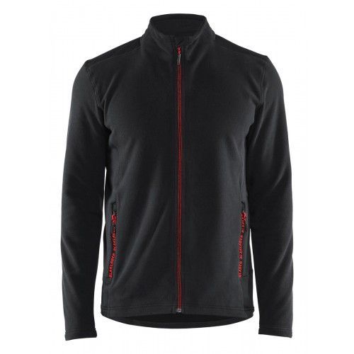 Veste de travail micropolaire 4765 avec rabat coupe-vent noir et rouge - taille M BLAKLADER