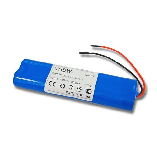 vhbw Batterie compatible avec Elro NV42 éclairage d'issue de secours (900mAh, 4,8V, NiMH) avec câble de raccord