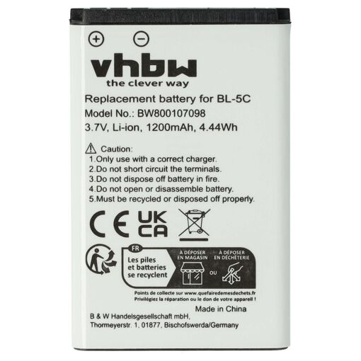 vhbw Batterie compatible avec Doro 7000H, 6820, 7439, 7001H,