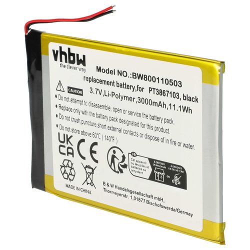 Vhbw Batterie Remplacement Pour Pt3867103 Pour Tablette Pad (3000mah, 3,7v, Li-Polymère)