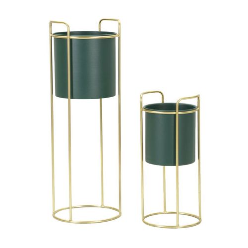 Lot De 2 Pots À Plantes Mf390, Vert, 24x24x70 Cm, Epikasa