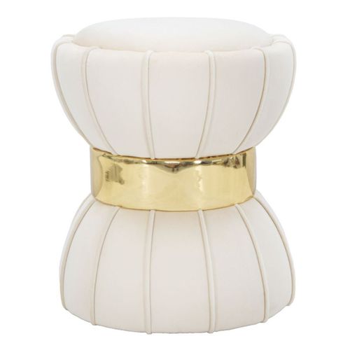 Pouf Mf351, Beige, 40x40x44 Cm, Epikasa