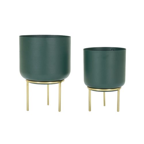 Lot De 2 Pots À Plantes Mf401, Vert, 20x20x29 Cm, Epikasa