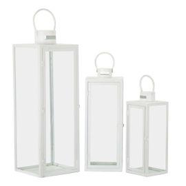 Lanterne Décorative D'extérieur Maris, Blanc, 22x22x66 Cm, Epikasa