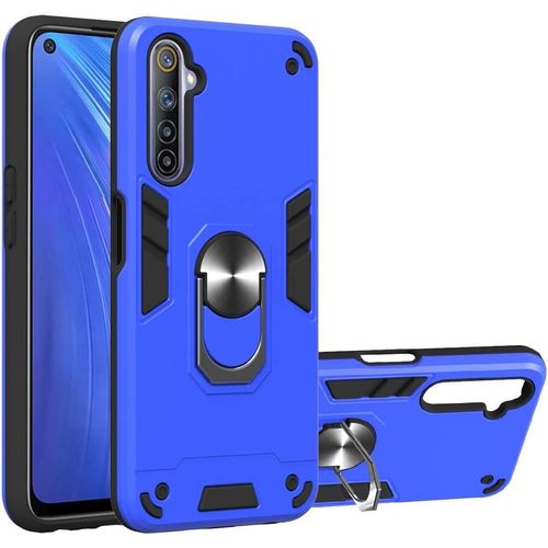 Étui Pour Téléphone For Oppo Realme 6 Cas, Couverture Antichoc De Qualité Militaire Avec Support De Kick Standard De Mont De Voiture Magnétique For Oppo Realme 6 Cas De Protecteur Color : Blue