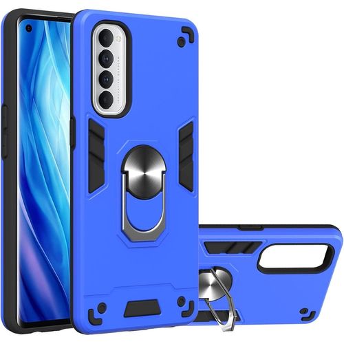 Étui Pour Téléphone For Oppo Reno 4 Pro Cas Couverture Antichoc De Qualité Militaire Avec Support De Kick Standard De Mont De Voiture Magnétique For Oppo Reno 4 Pro Cas De Protecteur Color Blue