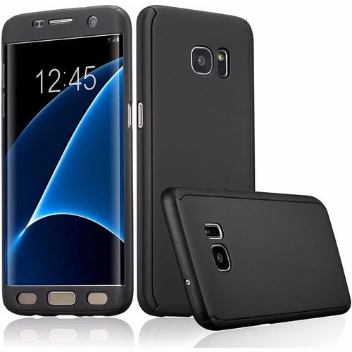 Coque Samsung Galaxy A3 2017 A320 ¿ Coque Noir + Verre Trempé - Housse Etui 360 Full Hybride Rigide Plastique Dur Anti Choc Ultra Slim Intégrale Film Vitre Ecran Ultra Résistant
