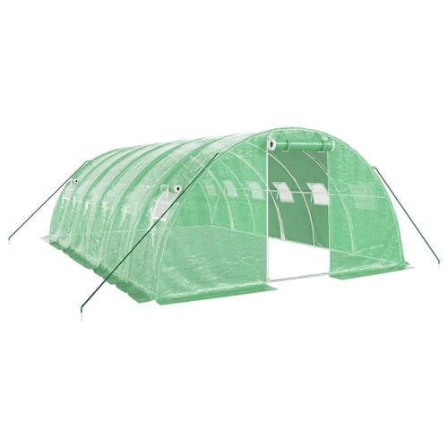 Serre Tente Abri Plante Fleur Légumes Avec Cadre En Acier 24 M² 6 X 4 X 2 M Vert Helloshop26 02_0044562