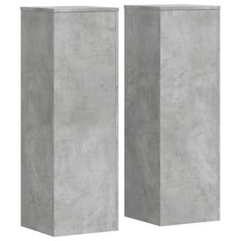 Supports Pour Plantes Meuble Fleurs Lot De 2 Bois D'ingénierie Gris Helloshop26 02_0045334
