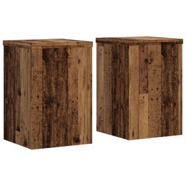 Supports Pour Plantes Meuble Fleurs Lot De 2 Vieux Bois Bois D'ingénierie Marron Helloshop26 02_0045376