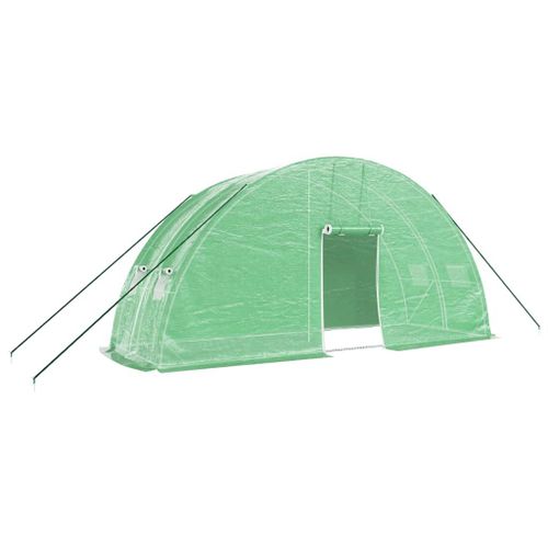 Serre Tente Abri Plante Fleur Légumes Avec Cadre En Acier 12 M² 6 X 2 X 2,85 M Vert Helloshop26 02_0044540