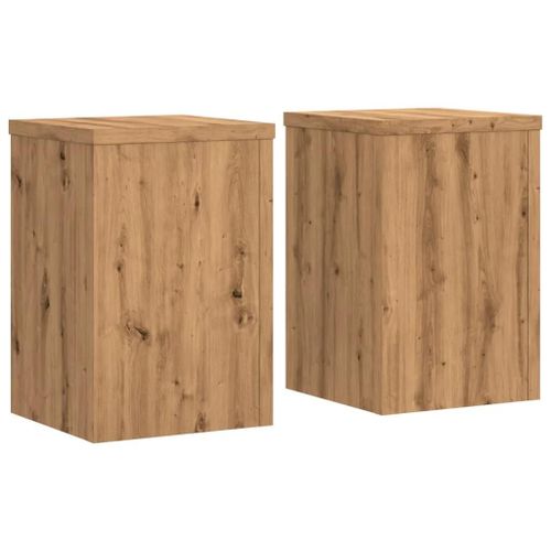 Supports Pour Plantes Meuble Fleurs Lot De 2 Artisanal Bois D'ingénierie Marron Helloshop26 02_0045292