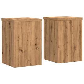 Supports Pour Plantes Meuble Fleurs Lot De 2 Artisanal Bois D'ingénierie Marron Helloshop26 02_0045292