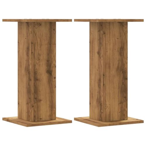 Supports Pour Plantes Meuble Fleurs Lot De 2 Artisanal Bois D'ingénierie Marron Helloshop26 02_0045289