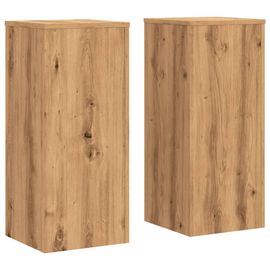 Supports Pour Plantes Meuble Fleurs Lot De 2 Artisanal Bois D'ingénierie Marron Helloshop26 02_0045293