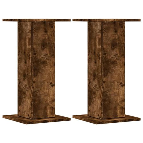 Supports Pour Plantes Meuble Fleurs Lot De 2 Bois D'ingénierie Marron Helloshop26 02_0045307