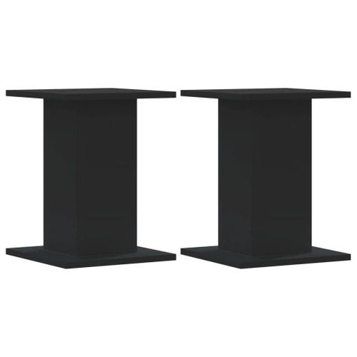 Supports Pour Plantes Meuble Fleurs Lot De 2 30 X 30 X 40 Cm Bois D'ingénierie Noir Helloshop26 02_0045274