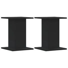 Supports Pour Plantes Meuble Fleurs Lot De 2 30 X 30 X 40 Cm Bois D'ingénierie Noir Helloshop26 02_0045274