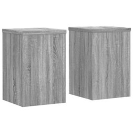 Supports Pour Plantes Meuble Fleurs Lot De 2 Sonoma Bois D'ingénierie Gris Helloshop26 02_0045365
