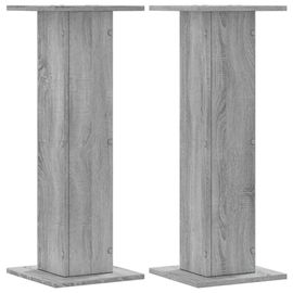 Supports Pour Plantes Meuble Fleurs Lot De 2 Sonoma Bois D'ingénierie Gris Helloshop26 02_0045359