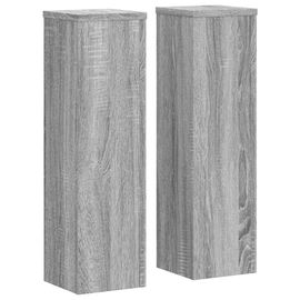 Supports Pour Plantes Meuble Fleurs Lot De 2 Sonoma Bois D'ingénierie Gris Helloshop26 02_0045367