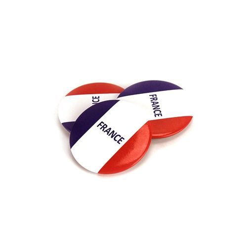 6 Badges À Épingle Tricolore France 5.5cm