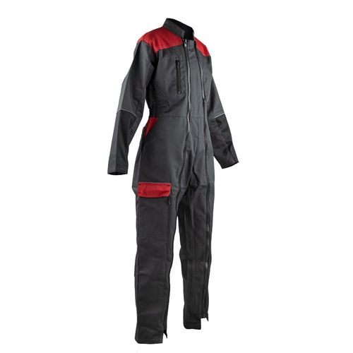 Combinaison de travail enfant tricolore double zip LMA ELFE Gris Foncé 14 ans
