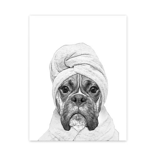 Affiche en toile drôle,chat,girafe,chien,éléphant,papier toilette,baignoire,salle de bain amusante,Art mural,salle de douche,décoration de la maison - Type [CJ50757]-30x40cm